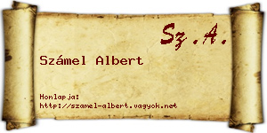 Számel Albert névjegykártya