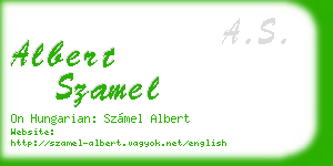 albert szamel business card
